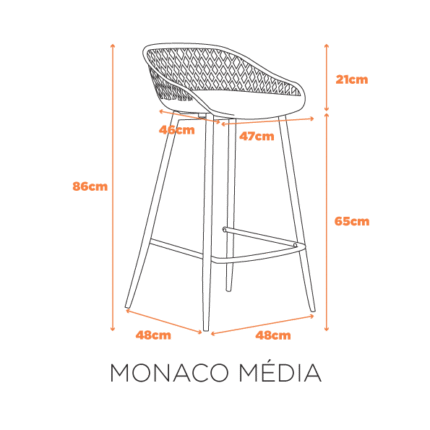 Banqueta Monaco Preto (5483) - Imagem 4