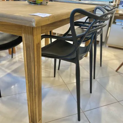 Mesa Rustica 1,60m em Madeira (6363) com 4 Cadeiras Aviv Allegra (1203) - Imagem 2