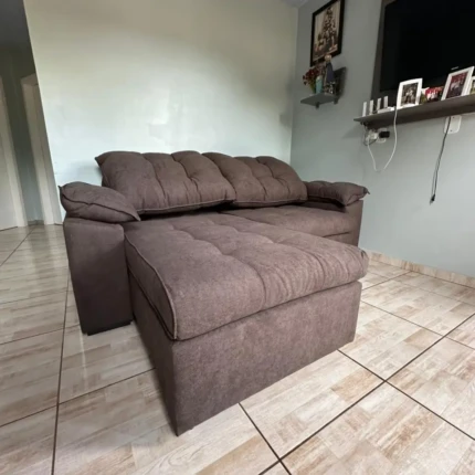 Sofa 2,10m Ferrero com Braços Almofadado Boucle (2565) - Imagem 4