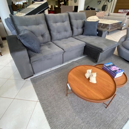 Sofa 2,70m Exclusive Veludo Cinza (3418) - Imagem 3