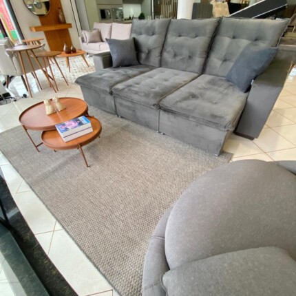 Sofa 2,70m Exclusive Veludo Cinza (3418) - Imagem 4