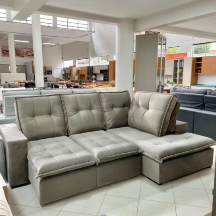 Sofa Canto 2,80m x 2m Vancouver em Veludo Italiano (6173)