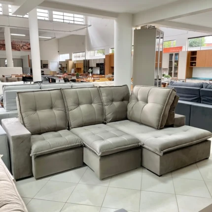 Sofa Canto 2,80m x 2m Vancouver em Veludo Italiano (6173) - Imagem 3