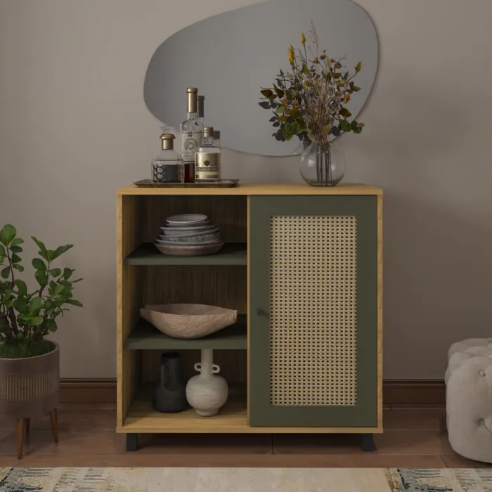 0,80m - Artely - Buffet Charlotte 4535 MENTA-Carvalho (CD 4903)