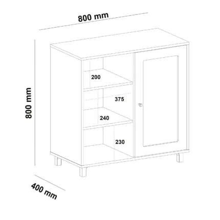 Balcao Buffet 80cm 1339 Charlote Cor Menta (4903) - Imagem 3