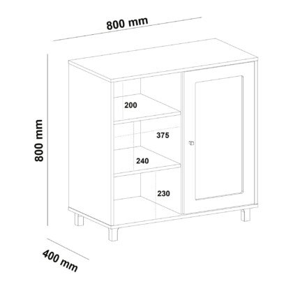 Balcao Buffet 80cm 1339 Charlote Cor Menta (4903) - Imagem 3