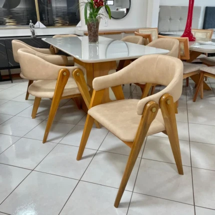 Mesa Dala 1,80m (4342) com 6 Cadeiras Camila Omega (3808) - Imagem 4