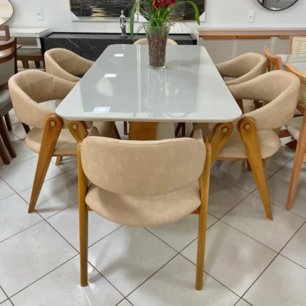 Mesa Dala 1,80m (4342) com 6 Cadeiras Camila Omega (3808) - Imagem 3