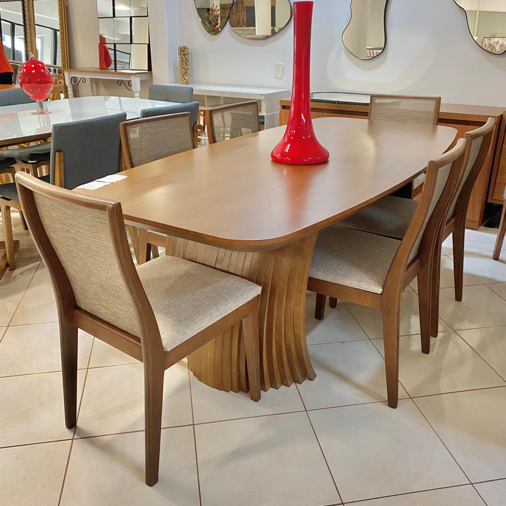 Conjunto Mesa de Jantar Quadrada - ELITTE PLUS com 8 cadeiras - AKILA