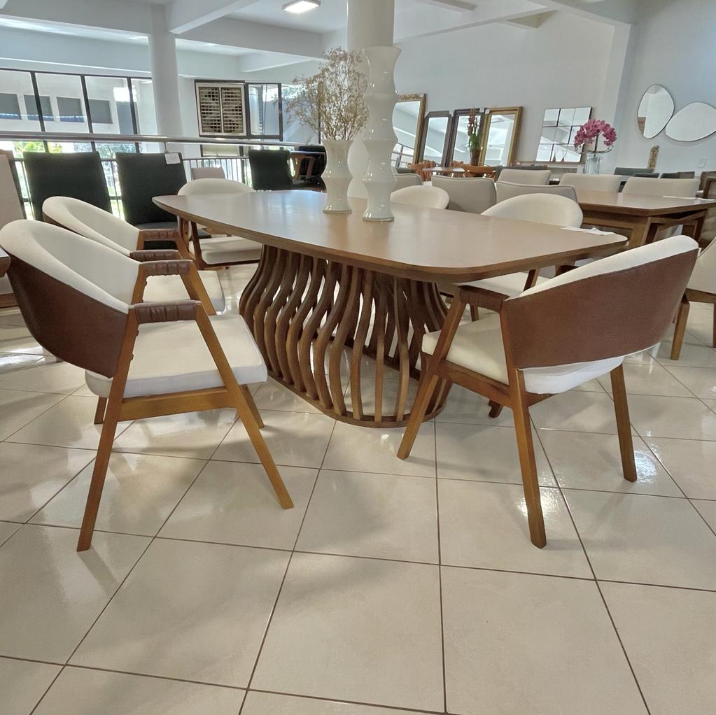 Conjunto Mesa de Jantar Quadrada - ELITTE PLUS com 8 cadeiras - AKILA