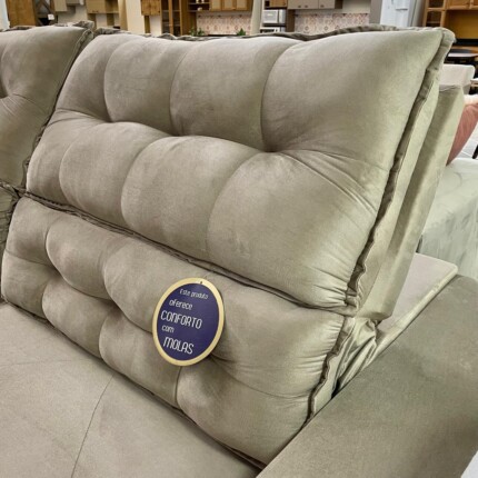 Sofa 2,50m Atualle Tecido Veludo Bege (1044) - Imagem 9