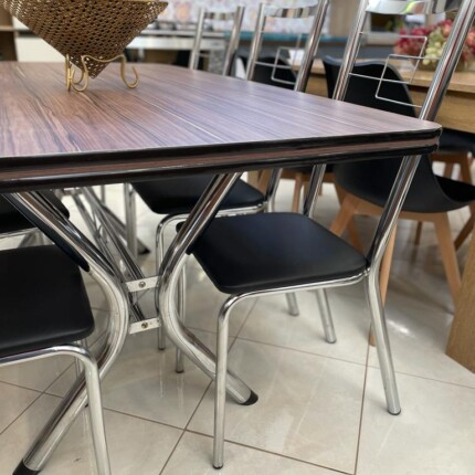 Mesa de Aço 1,60m (2590) com 06 Cadeiras Aço Preto Duo (829) - Imagem 3