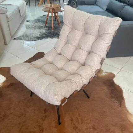 Poltrona Costela com Puff em Linho (6210) - Imagem 3