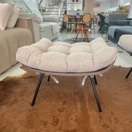 Poltrona Costela com Puff em Linho (6210) - Imagem 5