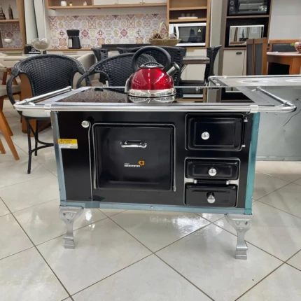 Fogão a Lenha Nº 2 Preto Vitrocerâmico – Esquerda – Petrycoski (3908) - Imagem 4