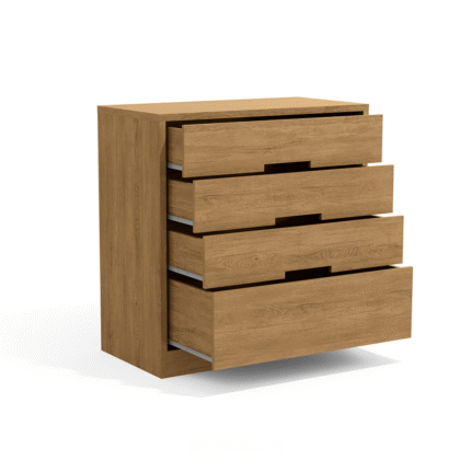 Comoda 91cm 4 Gavetas S824 Nogueira (5906) - Imagem 2