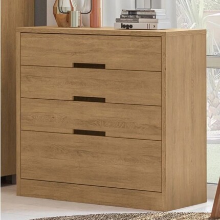 Comoda 91cm 4 Gavetas S824 Nogueira (5906) - Imagem 3
