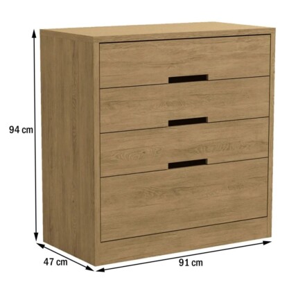 Comoda 91cm 4 Gavetas S824 Nogueira (5906) - Imagem 4