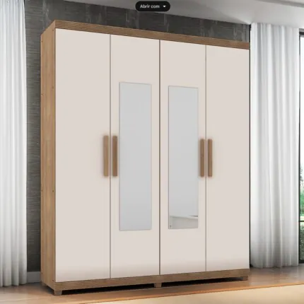 Roupeiro 1,92m 4 Portas Munique com Espelhos (3593-746)