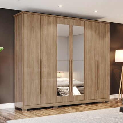 Roupeiro 2,56m 6 Portas Verona com Espelhos (6039-575) - Imagem 1