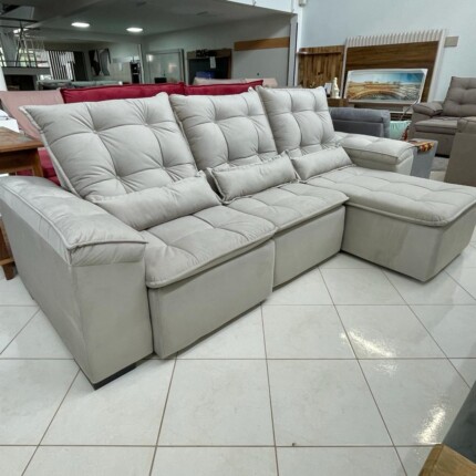 Sofa 2,70m Milão - Veludo Bege (3759) - Image 4