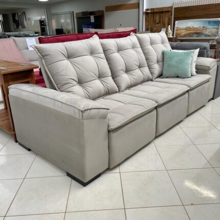 Sofa 2,70m Milão - Veludo Bege (3759) - Image 2