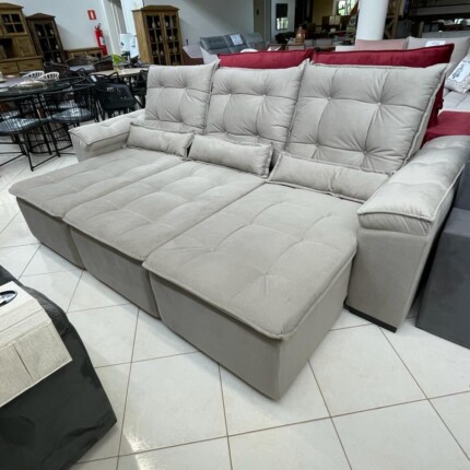 Sofa 2,70m Milão - Veludo Bege (3759) - Image 5