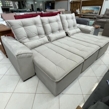 Sofa 2,70m Milão - Veludo Bege (3759) - Image 1
