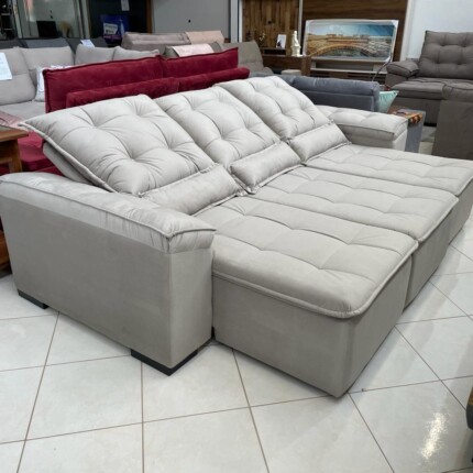 Sofa 2,70m Milão - Veludo Bege (3759) - Image 6