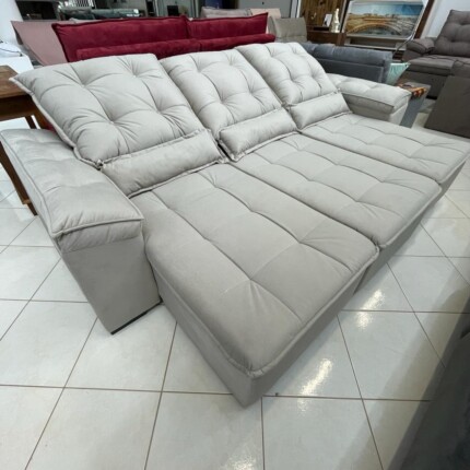 Sofa 2,70m Milão - Veludo Bege (3759) - Image 3
