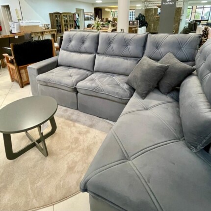 Sofa de Canto 2,98m x 2,15m Noruega Cinza (1666) - Imagem 3