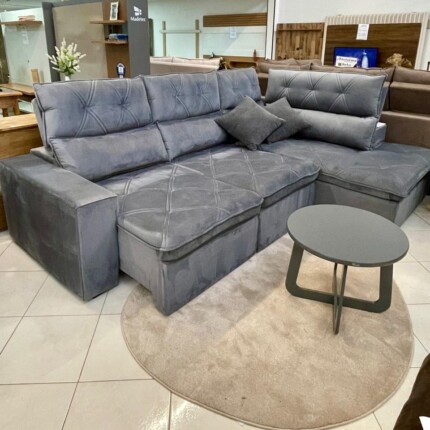 Sofa de Canto 2,98m x 2,15m Noruega Cinza (1666) - Imagem 1