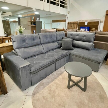 Sofa de Canto 2,98m x 2,15m Noruega Cinza (1666) - Imagem 2