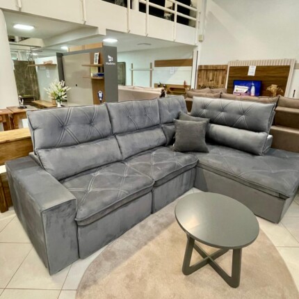 Sofa de Canto 2,98m x 2,15m Noruega Cinza (1666) - Imagem 5
