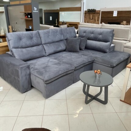 Sofa de Canto 2,98m x 2,15m Noruega Cinza (1666) - Imagem 6