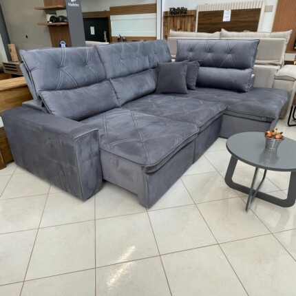 Sofa de Canto 2,98m x 2,15m Noruega Cinza (1666) - Imagem 8
