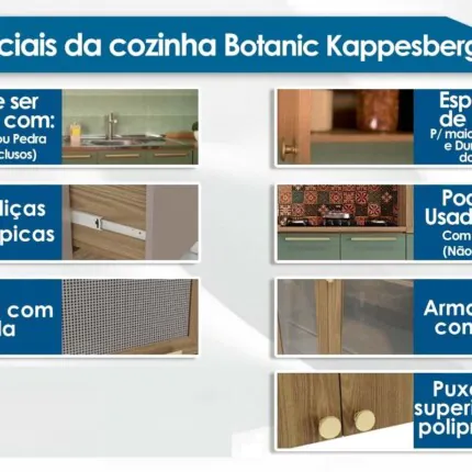 Cozinha 2,80m Botanic com Tela (4351) - Imagem 3