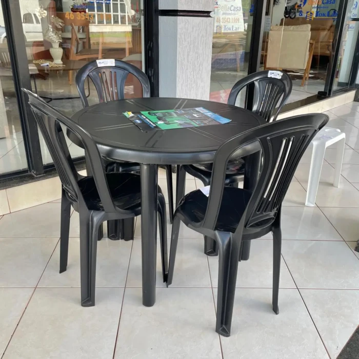 MOR - Mesa de Plastico Redonda (CD 1093) + Cadeira sem braços (CD 43) (1)