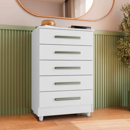 Comoda 64cm 5 Gavetas Paola Branco (1523)
