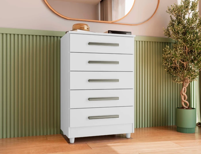 0,64m - RUD RACK - Comoda Paola Branco Brilho (CD 1523)