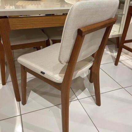 Mesa 1,80m Wind com Vidro (4802) com 6 Cadeiras Classic Linho (25) - Imagem 4