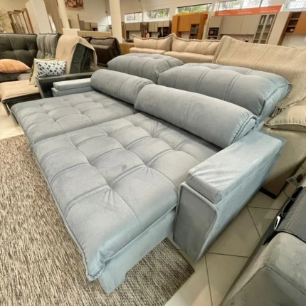 Sofa 2,40m Zurich com Porta Copos Soft Cinza (3373) - Imagem 3