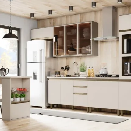 Cozinha 3,52m com Vidro Bronze Modulada 100% MDF Connect (5976-2) - Imagem 5