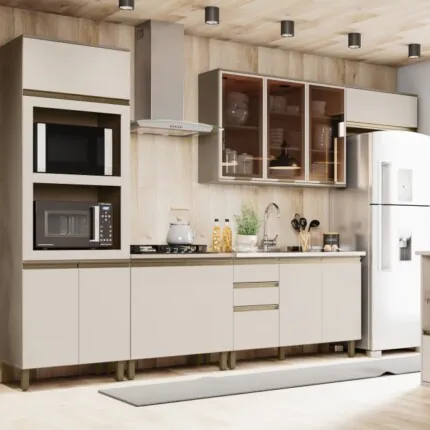 Cozinha 3,52m com Vidro Bronze Modulada 100% MDF Connect (5976-2)