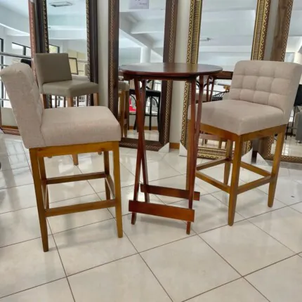 Kit Mesa Bistro com 2 Banquetas Roma em Linho (423-5272)