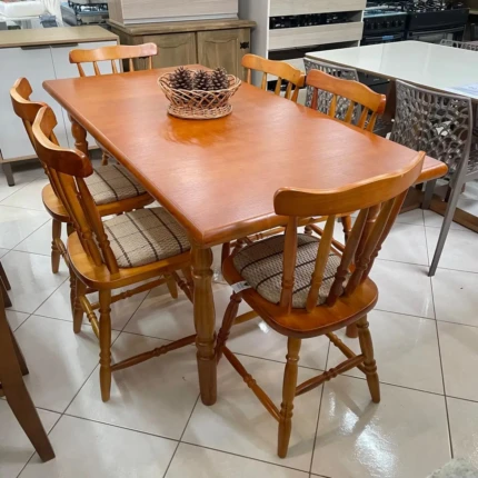 Mesa 1,60m Madeira (1415) com 6 cadeiras colonial (3753) - Imagem 5