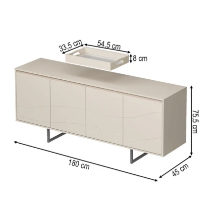 Balcão Buffet 1,80m Serra do Mar Off White (3440) - Imagem 3