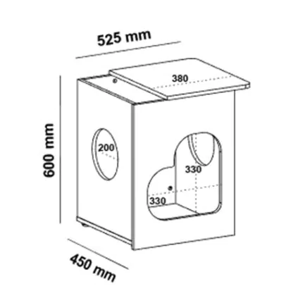 Mesa Lateral PET Carvalho com Off White (4773) - Imagem 3