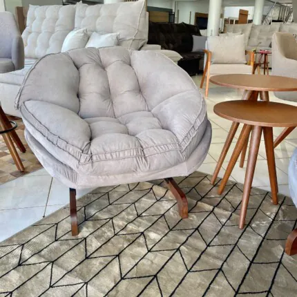 Poltrona com Balanço Lua Boucle Bege (4534)