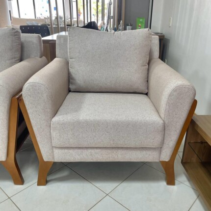 Poltrona Sabrina Linho Marrom (5591) - Image 3